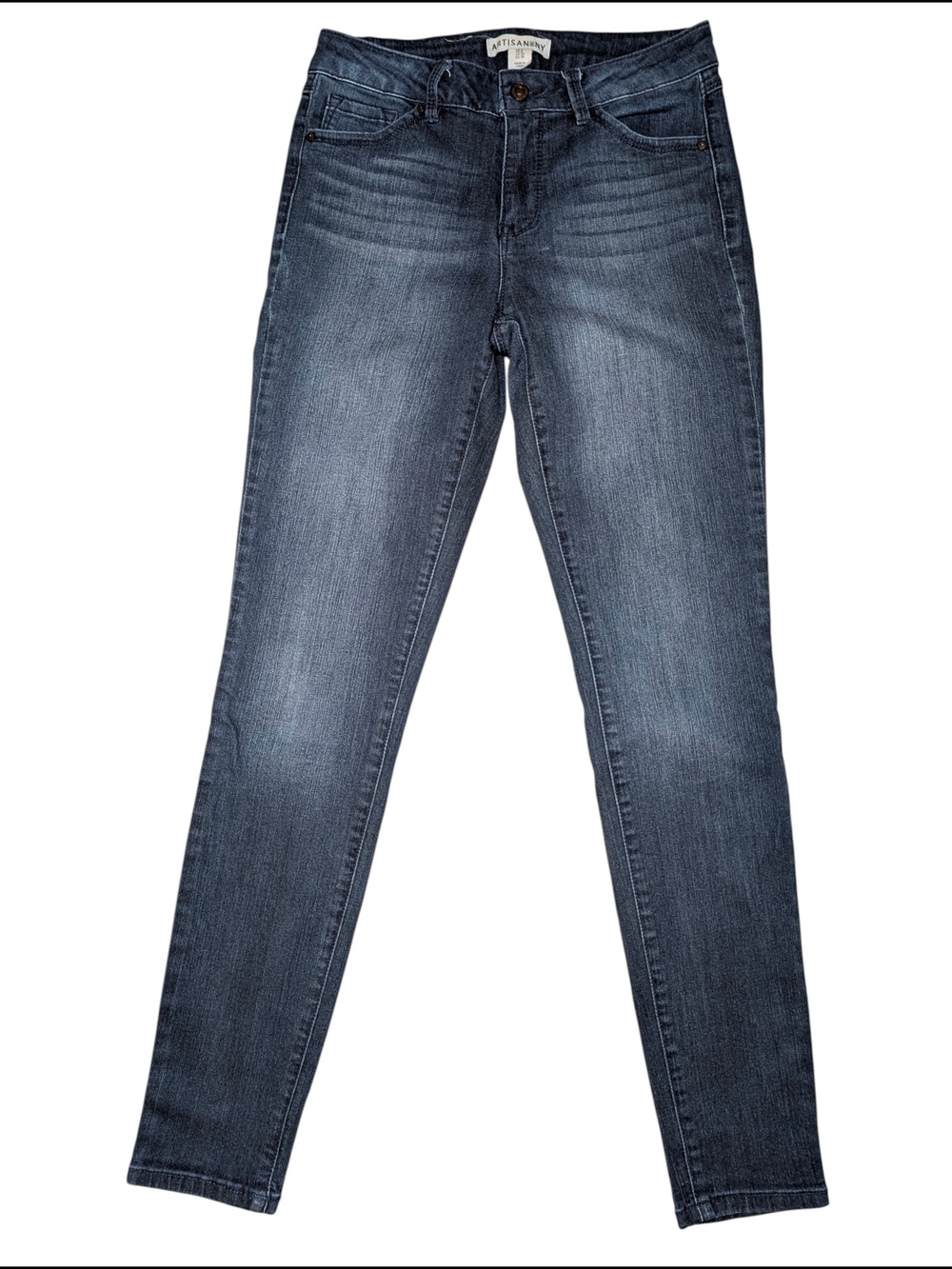 Artisan NY Women's 6 Skinny Jeans Faded Indigo Slim Fit Dark Wash Denim Stretchy
